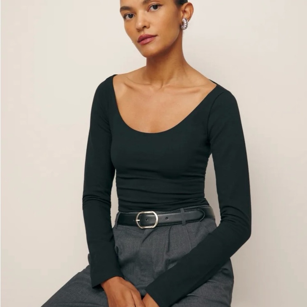 Reformation Black Long Sleeve Top